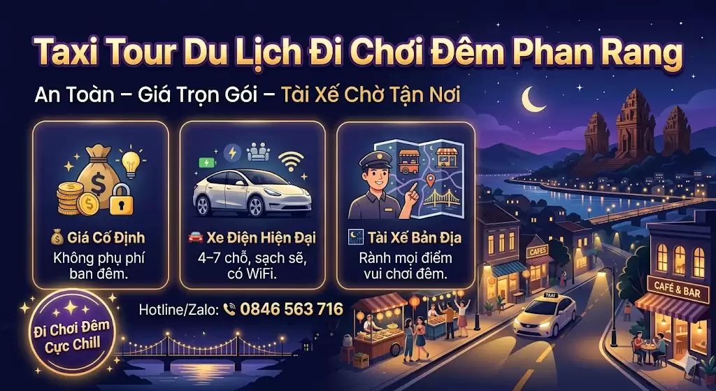 Taxi đi chơi đêm Phan Rang