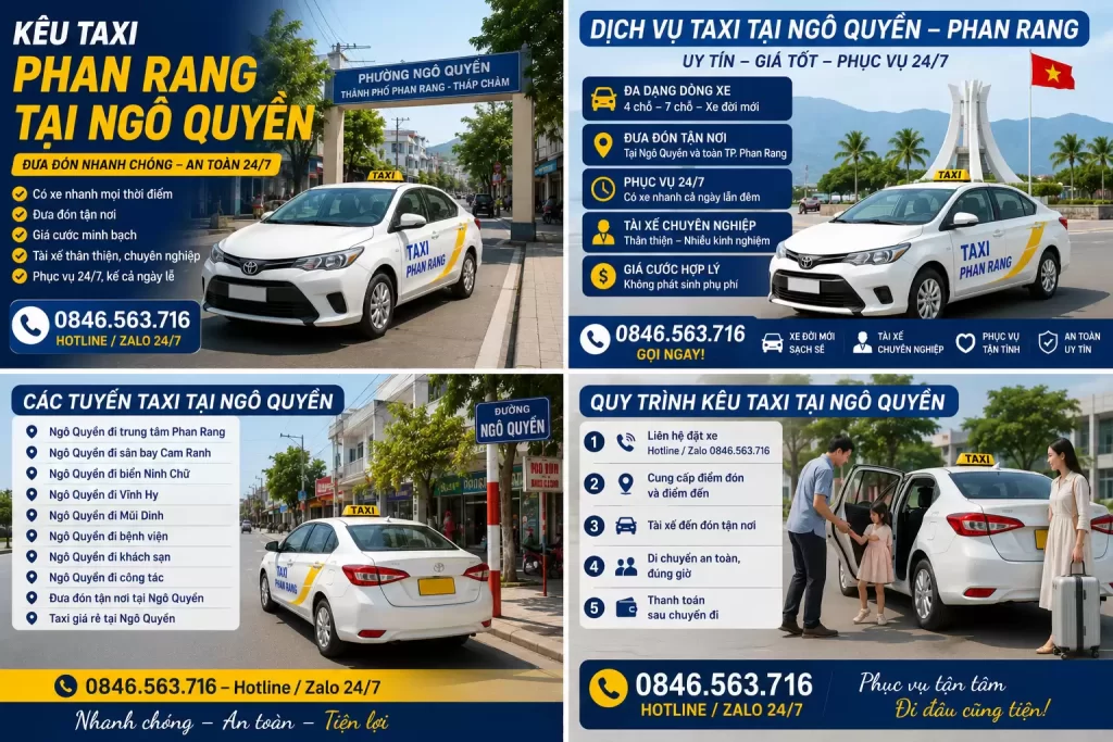 Kêu Taxi Phan Rang Tại Ngô Quyền – Đưa Đón Nhanh Chóng, Giá Tốt 24/7