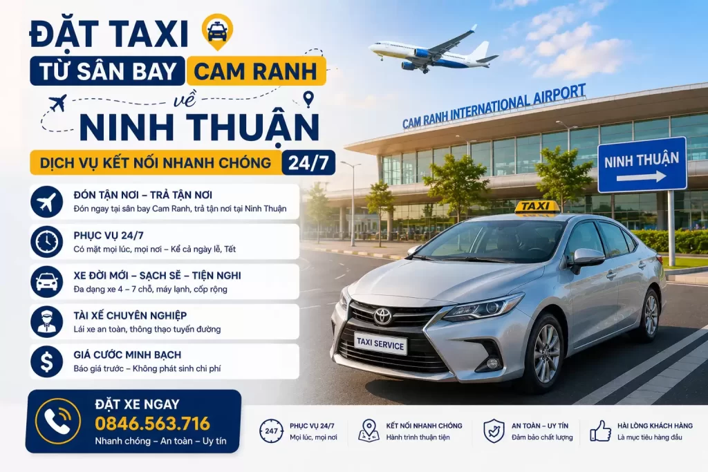 Đặt Taxi Phục Vụ Resort Ninh Thuận