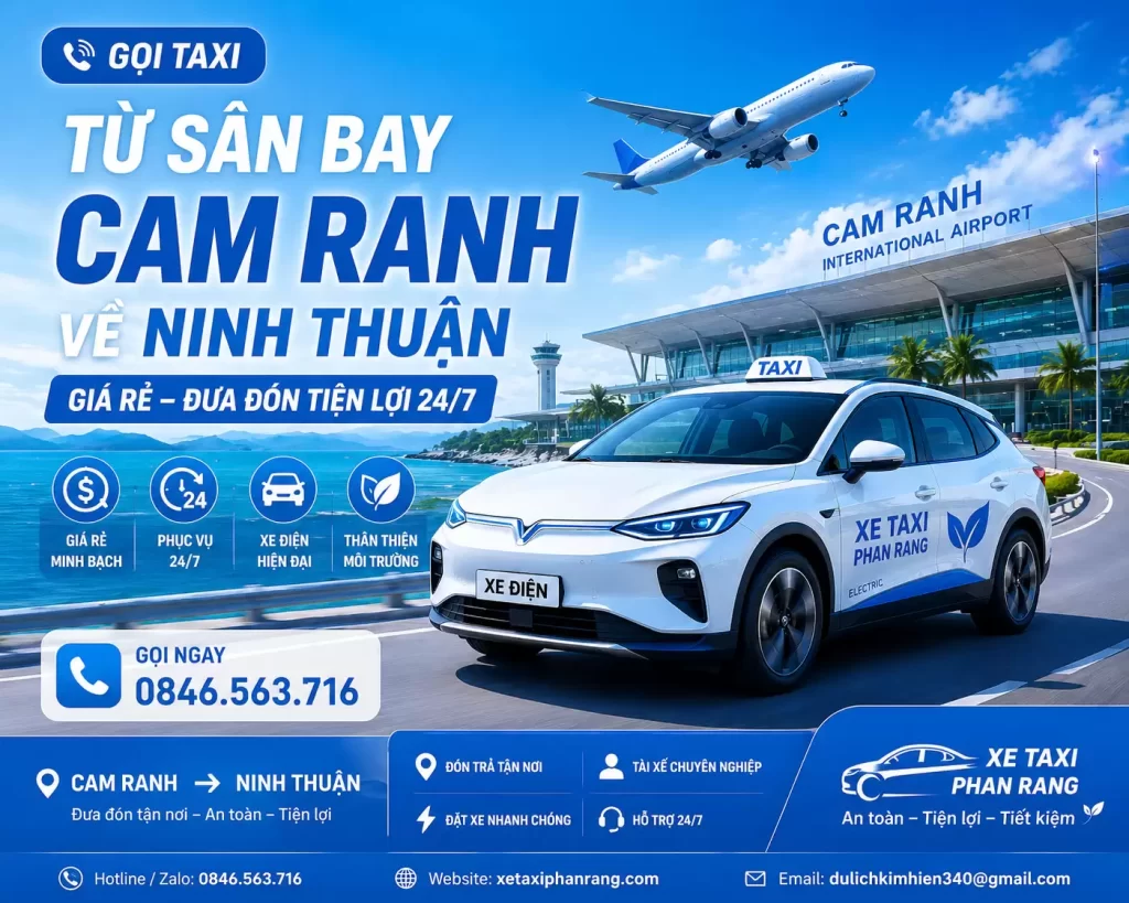 Gọi Taxi từ sân bay Cam Ranh về Ninh Thuận – Dịch vụ đưa đón nhanh chóng 24/7
