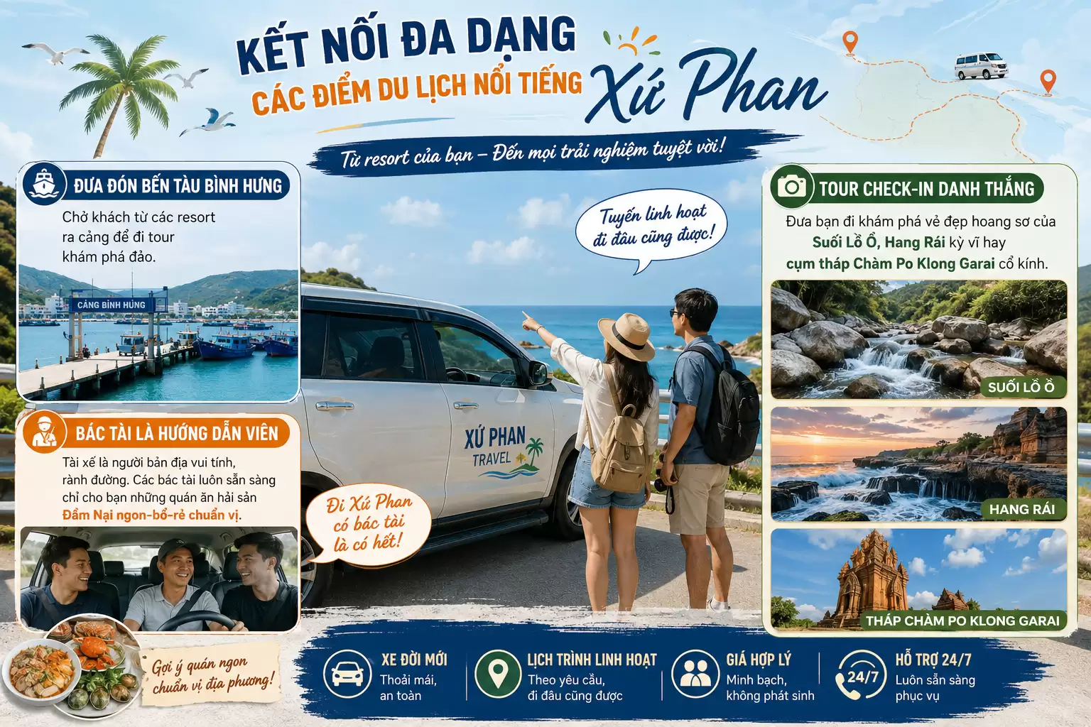 Đặt Taxi Phục Vụ Resort Ninh Thuận – Xe Điện Đời Mới Cam Kết Uy Tín