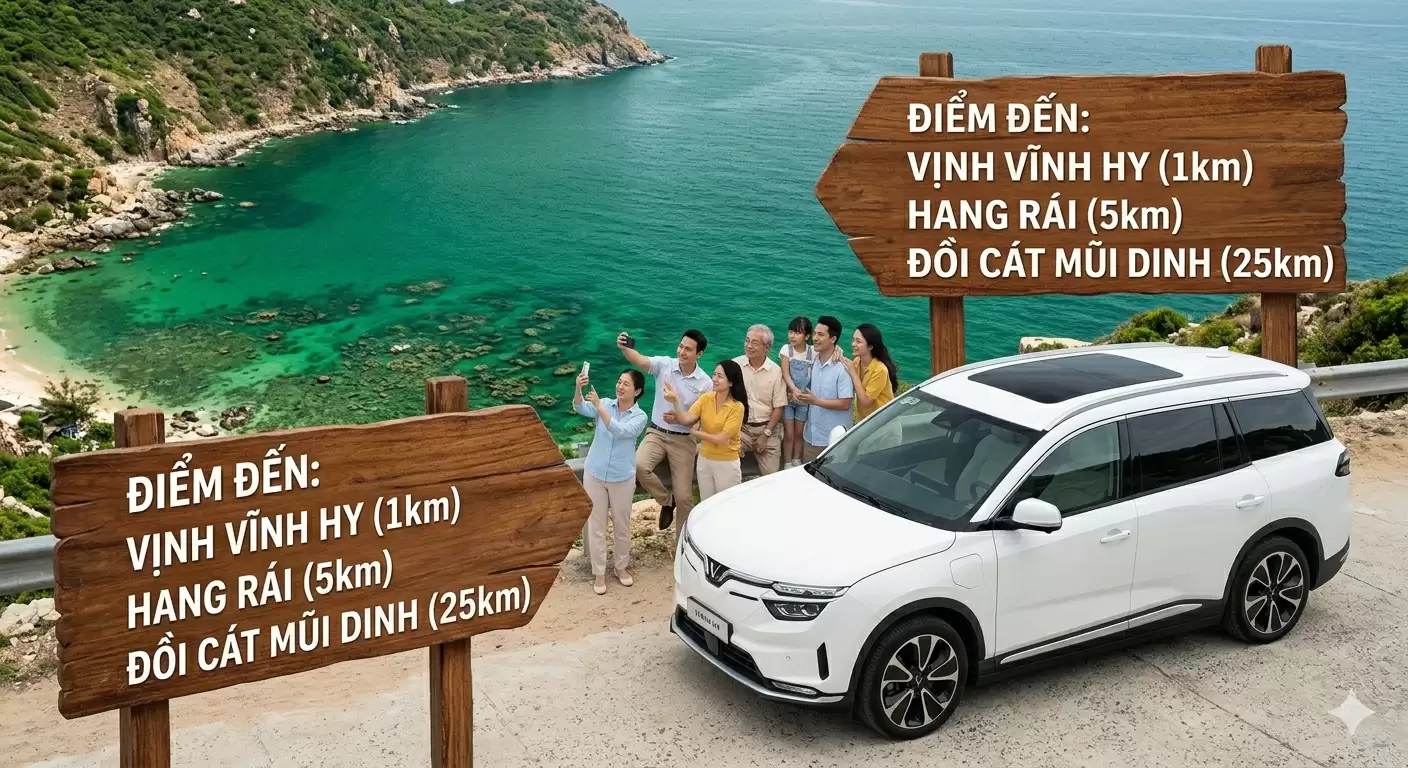 Đặt Thuê Xe 7 Chỗ Phan Rang – Xe Điện Đời Mới Giá Rẻ Re