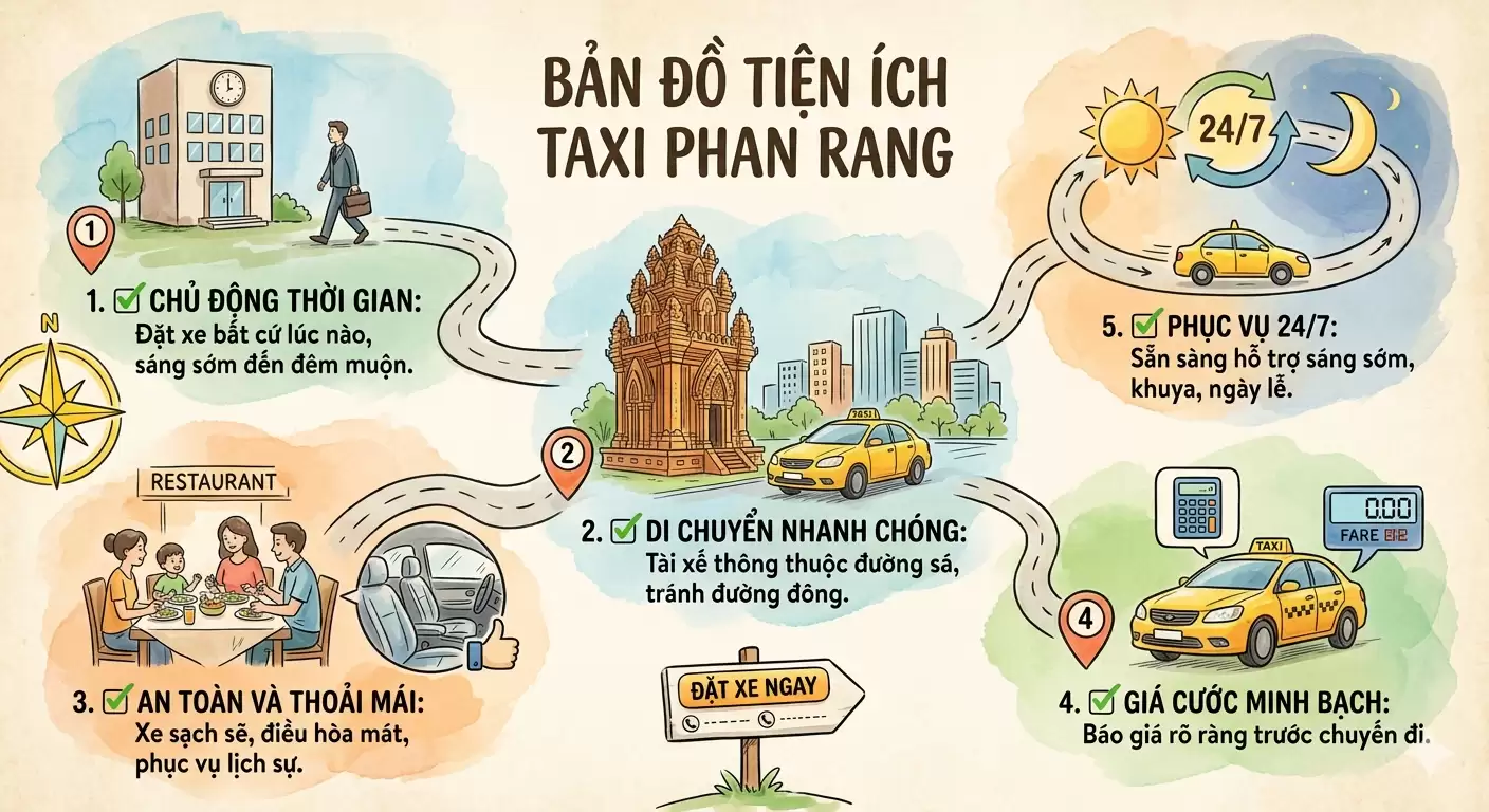 Đặt Xe Taxi Phan Rang – Dịch Vụ Nhanh Chóng, An Toàn Và Giá Hợp Lý 24/7