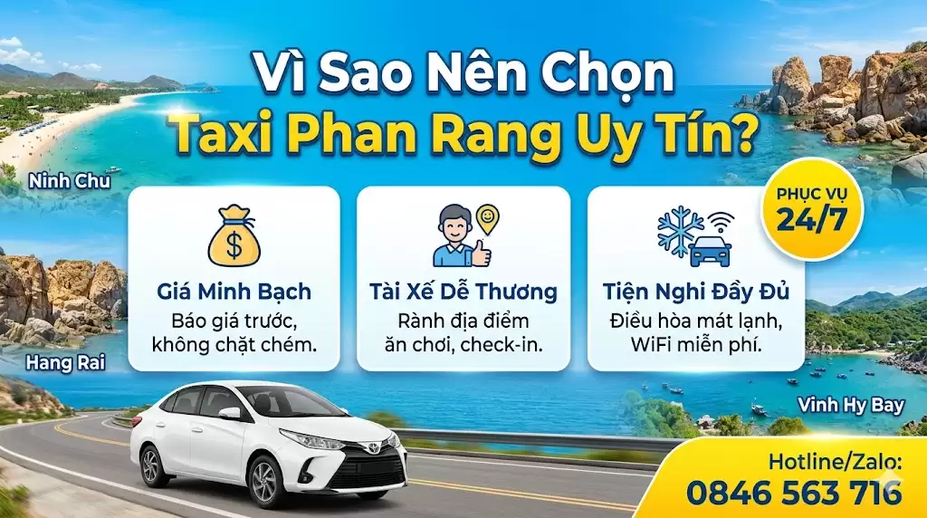 Taxi đi biển Ninh Chữ chill