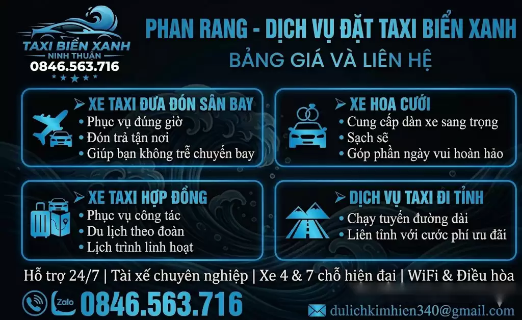Đặt Taxi Biển Xanh Ninh Thuận Giá Rẻ – Gọi Xe Siêu Tốc 24/7!
