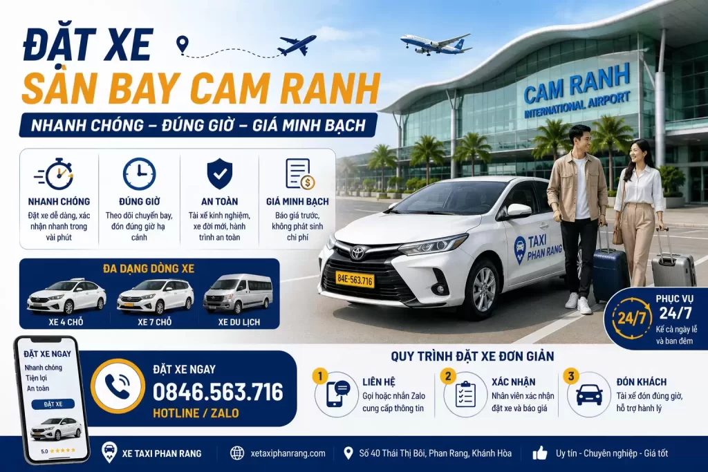 Đặt Xe Sân Bay Cam Ranh – Nhanh Chóng, Đúng Giờ, Giá Minh Bạch