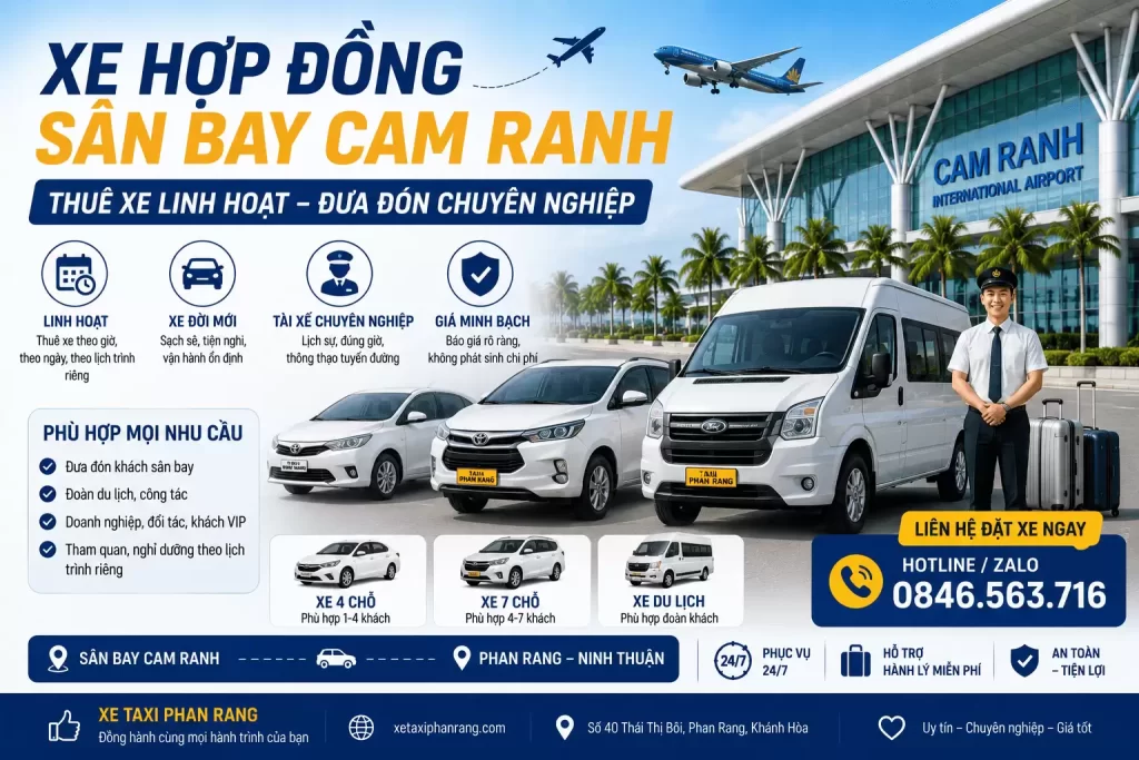 Xe Hợp Đồng Sân Bay Cam Ranh – Thuê Xe Linh Hoạt, Đưa Đón Chuyên Nghiệp