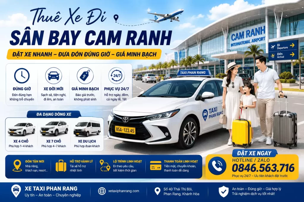 Thuê Xe Đi Sân Bay Cam Ranh – Đặt Xe Nhanh, Đưa Đón Đúng Giờ, Giá Minh Bạch