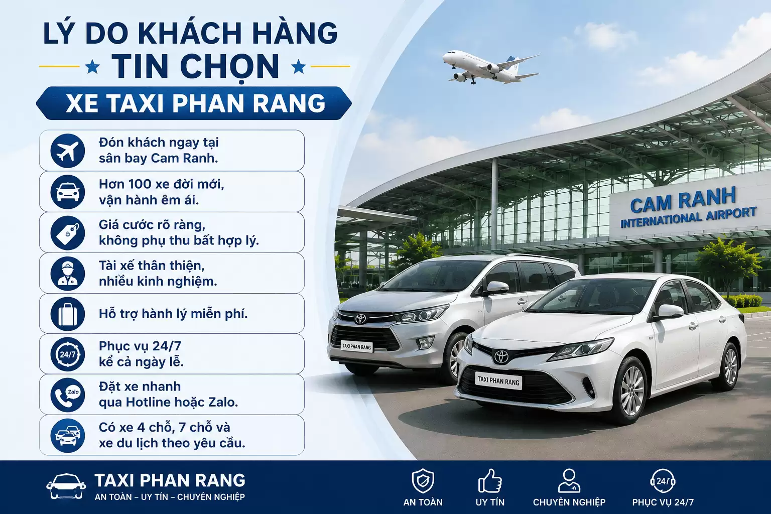 Xe Sân Bay Cam Ranh Phan Rang – Đặt Xe Nhanh, Đón Đúng Giờ, Giá Minh Bạch