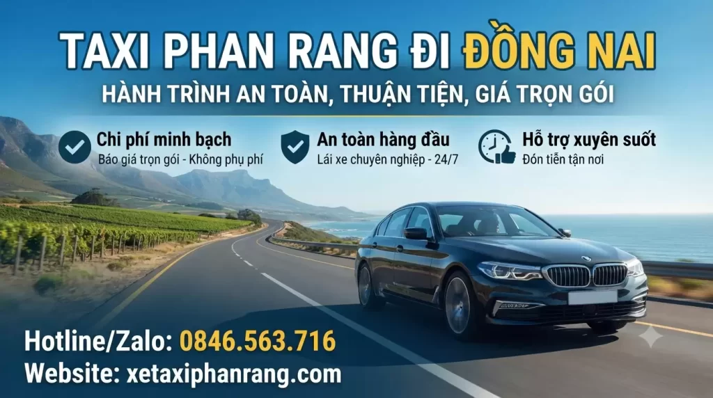 Taxi Phan Rang đi Đồng Nai: Xe Riêng, Giá Rẻ, Đưa Đón Tận Nơi