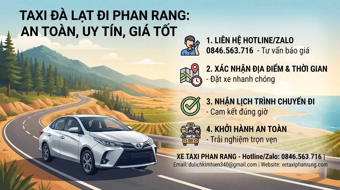Taxi Đà Lạt đi Phan Rang Uy Tín, Xe Đời Mới, Giá Tốt