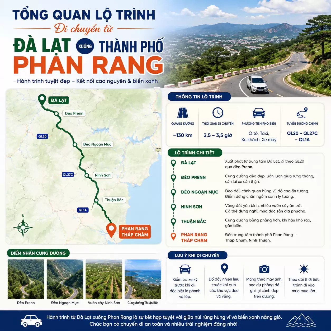 Taxi Đà Lạt đi Phan Rang